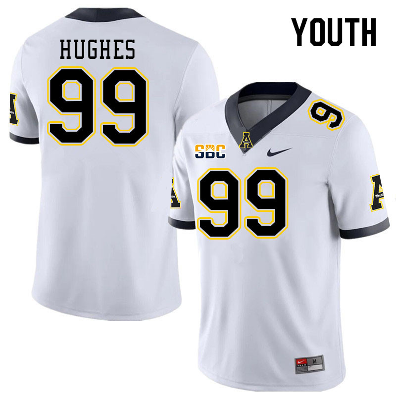 Youth #99 Michael Hughes Appalachian State Mountaineers College Football Jerseys Stitched Sale-White